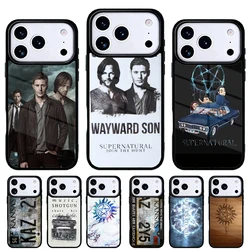 Funda de madera Supernatural con logotipo para iPhone