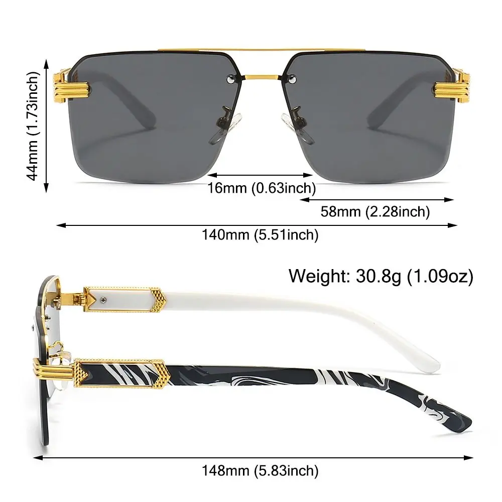 Gafas de sol pesca lujo sin montura cuadradas unisex degradado UV400 - imagen 4