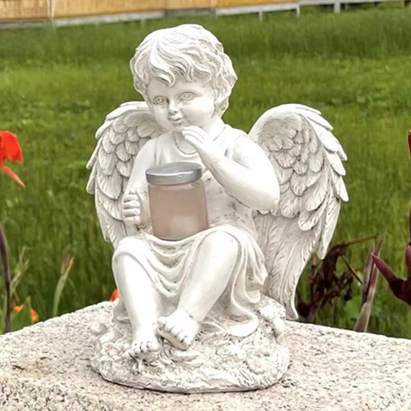 Ángel Solar Europeo para Jardín – Escultura Decorativa de Patio