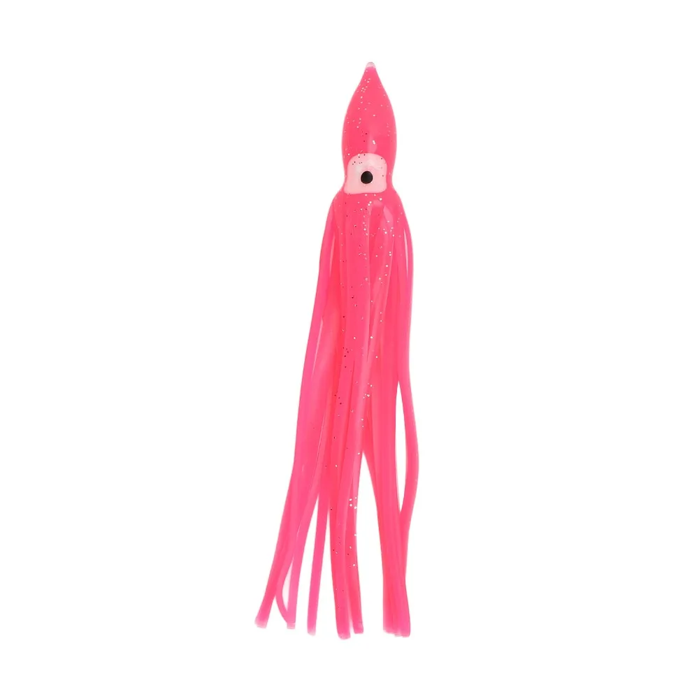 Señuelo calamar PVC ojos realistas rosa para agua salada