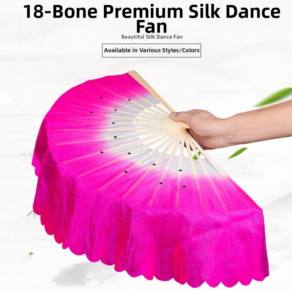 Abanico de bambú para danza del vientre con velos de seda media luna - imagen 5