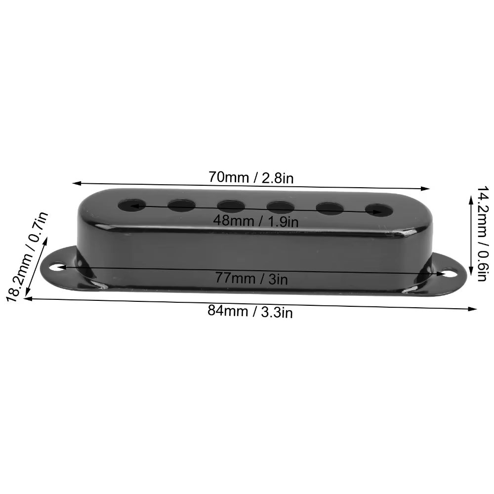 Cubierta metálica negra para pastilla single coil de guitarra - imagen 5