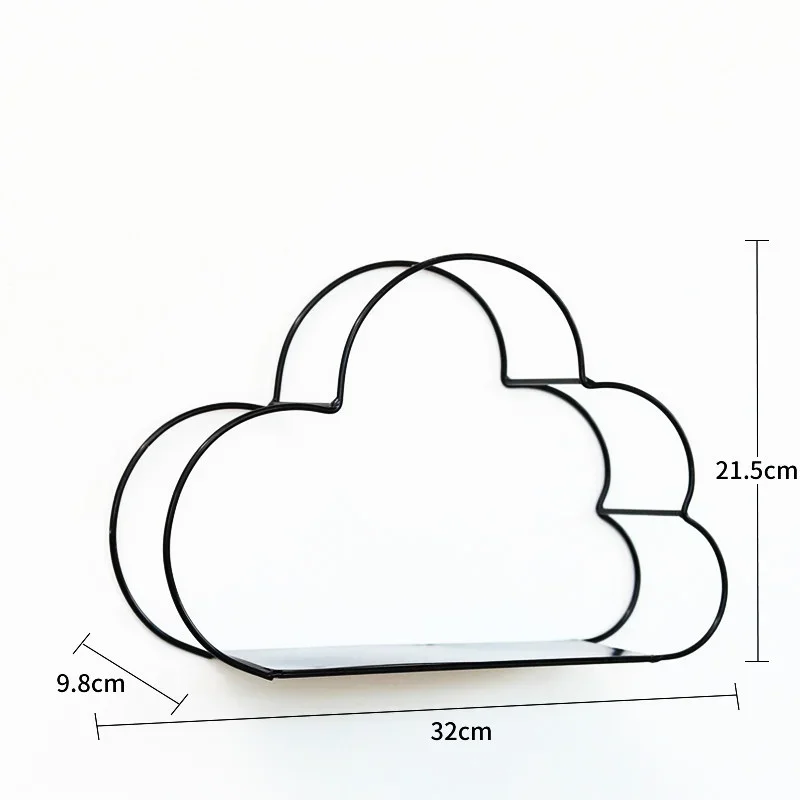 Estante de pared de hierro estilo europeo con diseño de nube - imagen 2