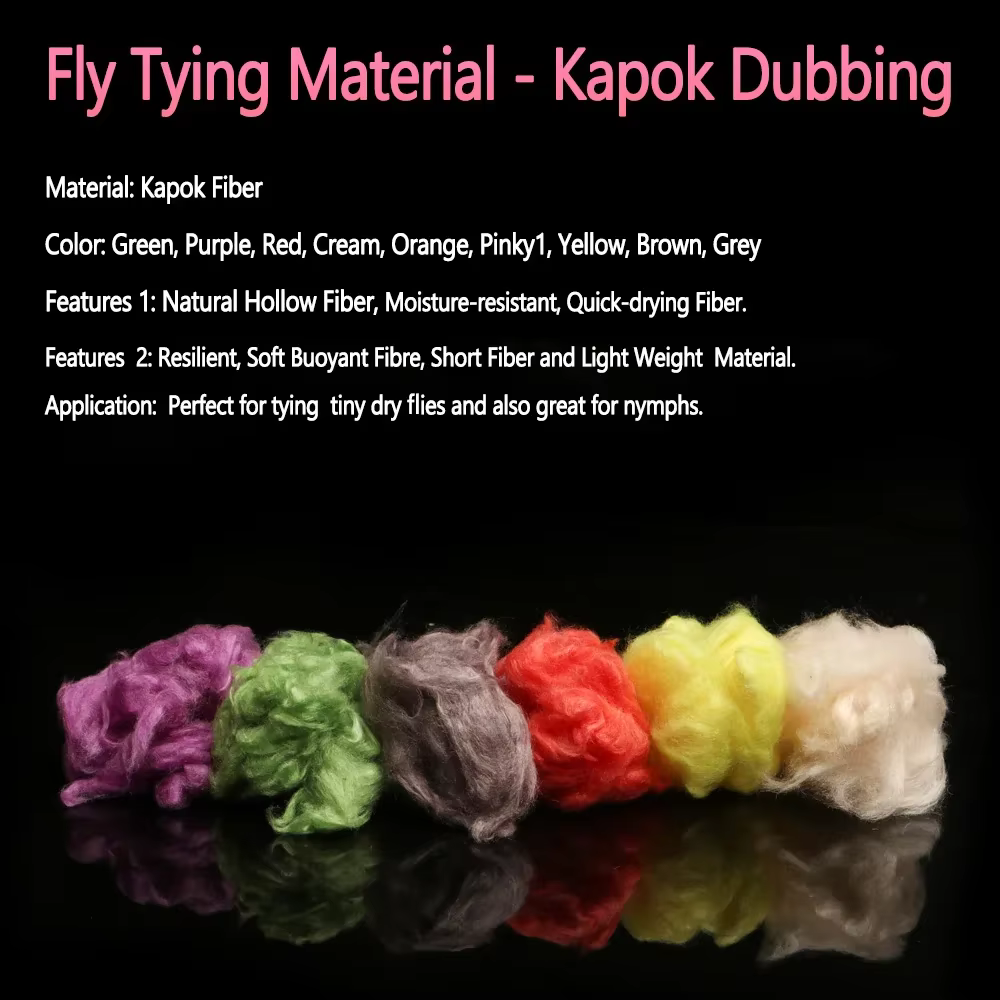 Bimoo Fibra Kapok – Material flotante para mosca seca trucha - imagen 3