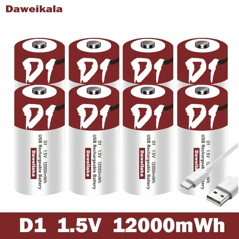 Pila recargable litio D 1,5V USB 12000mAh linterna pesca - imagen 5