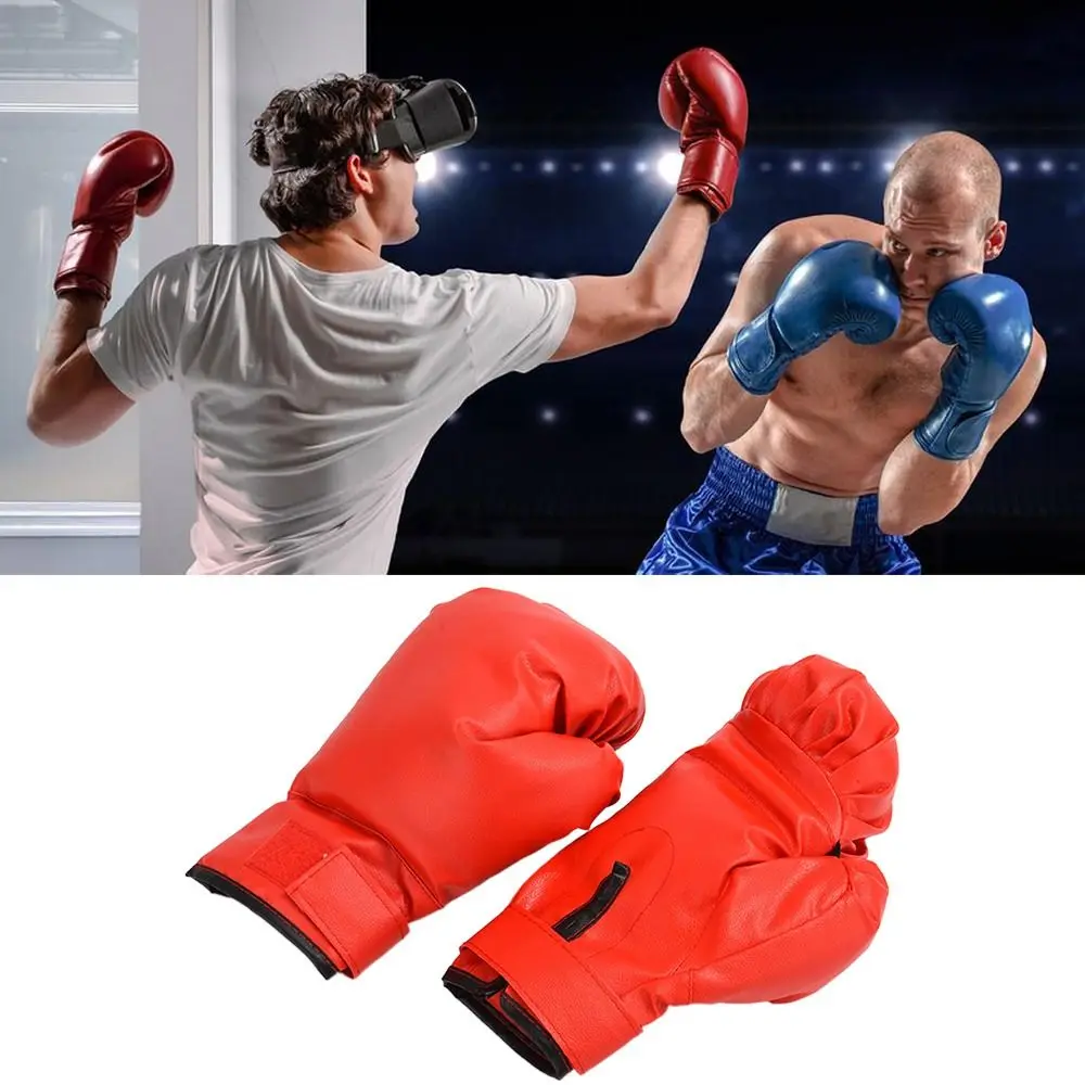 Guantes de boxeo transpirables rojos de dedos completos Sanda - imagen 5
