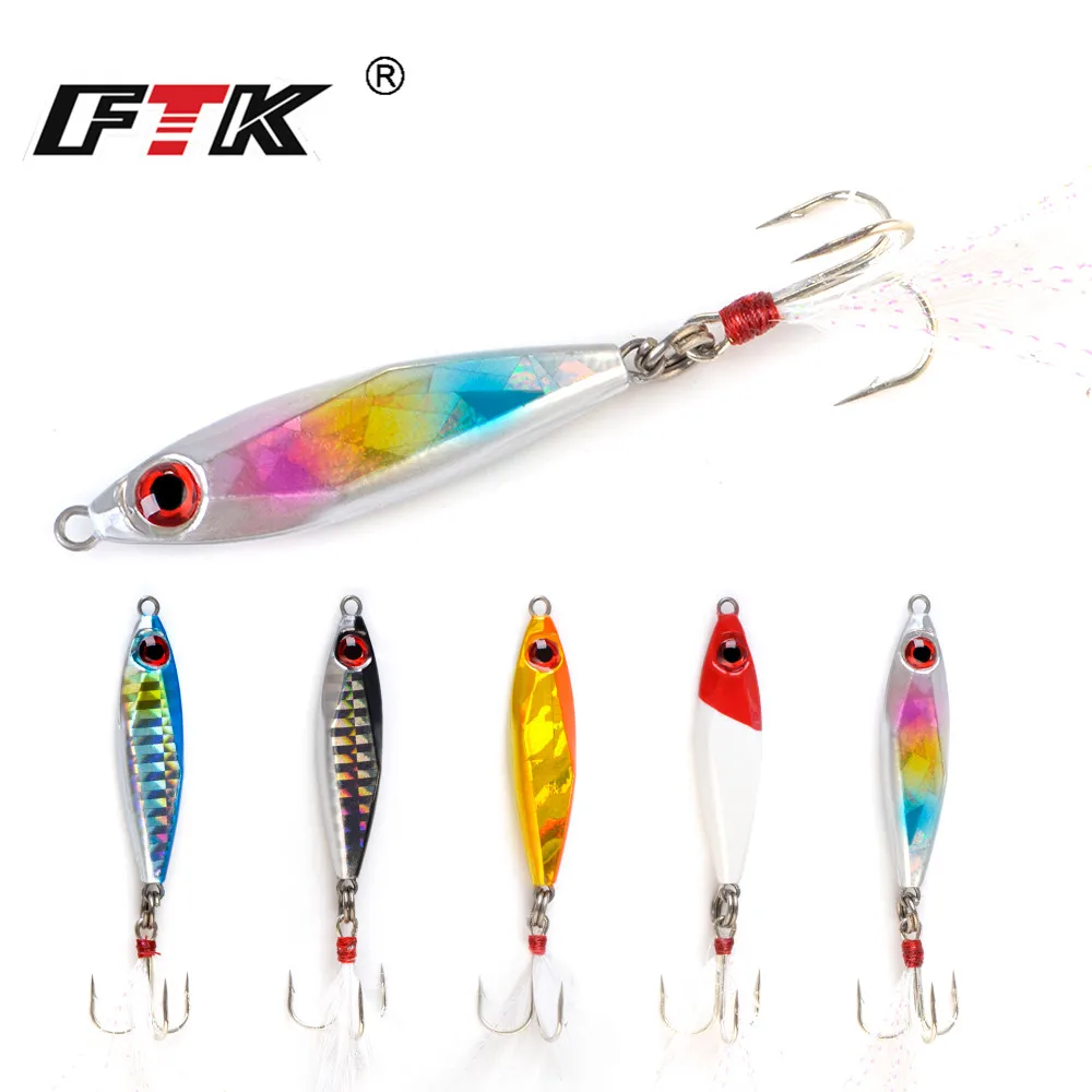 Señuelo Micro Jig de mar FTK con ojo tridimensional y anzuelo triple - imagen 2