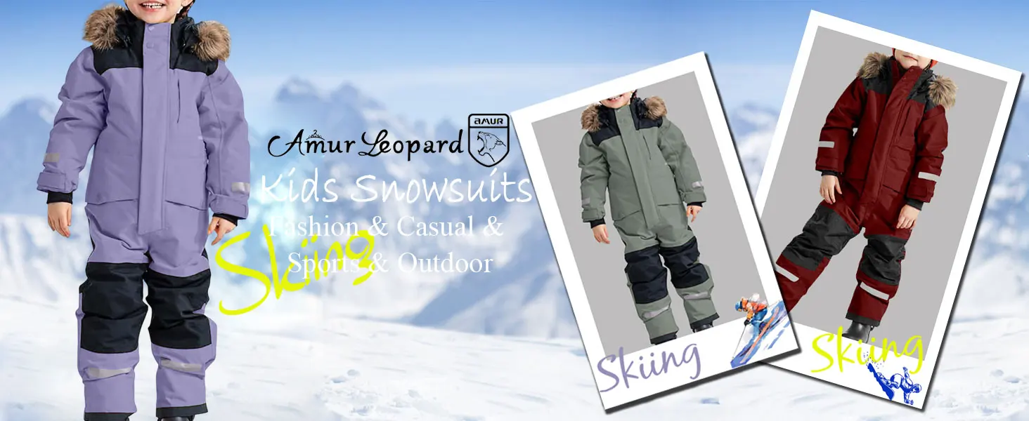 Traje de nieve para niños, diseño de una pieza