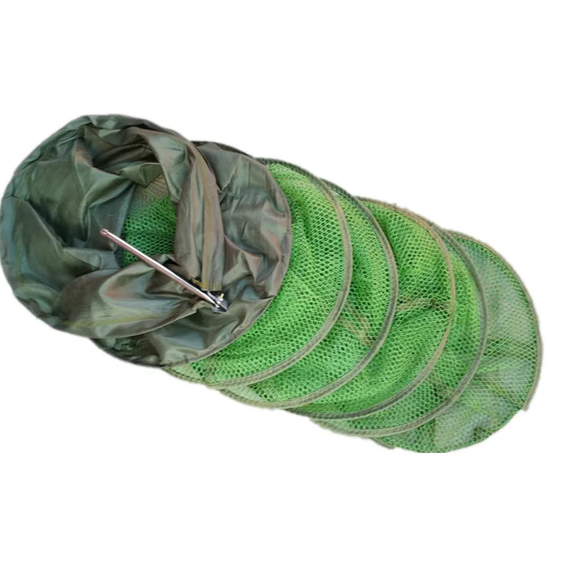 Cesta de pesca plegable vista lateral