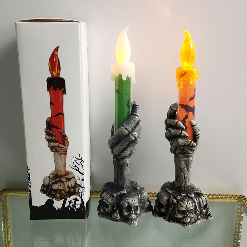Vela LED en decoración completa de mesa Halloween