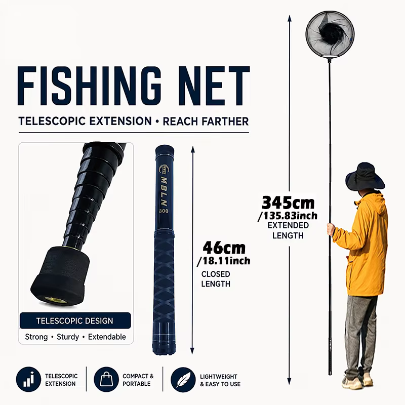 Sacadera Telescópica Plegable para Pesca en Agua Dulce