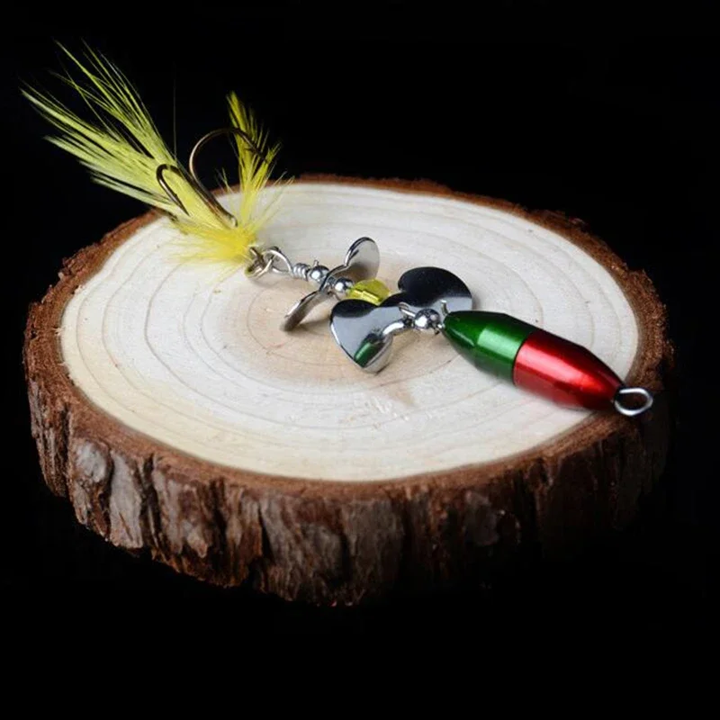 OUTKIT Spinner Bait Largo de Casting - Metálico con Cola Doble Trucha - imagen 3