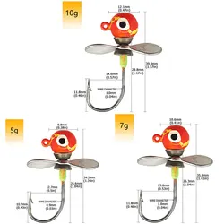 Hélice anzuelo Jig Head con púas para vinilo señuelo rotatorio