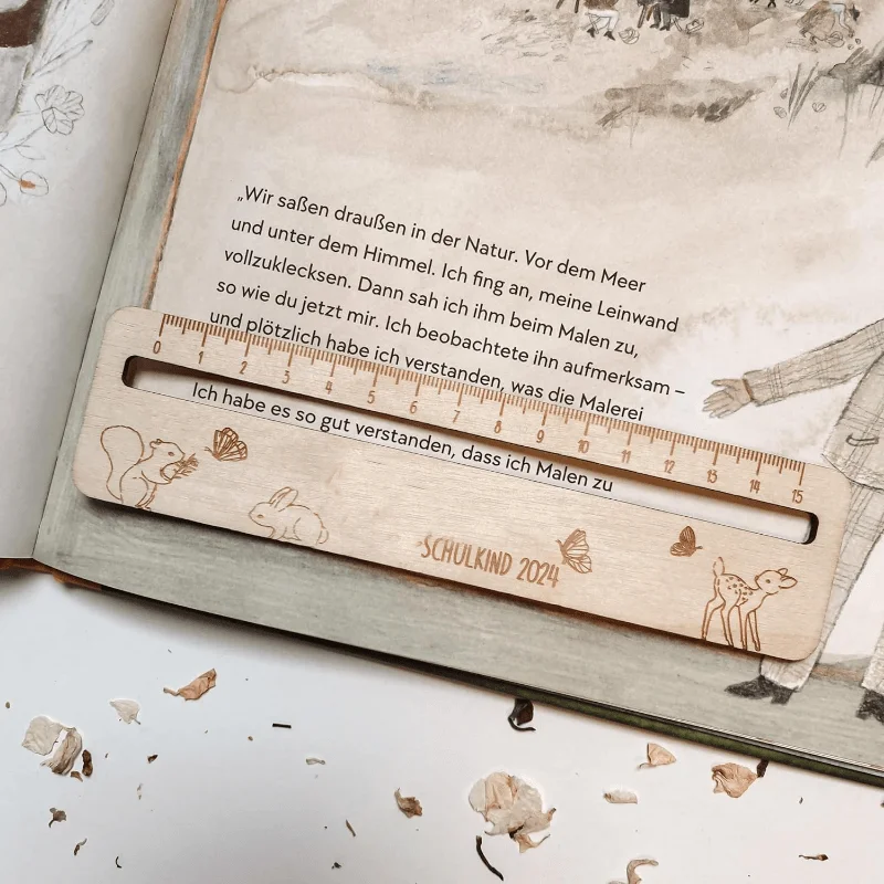Regla de Lectura Infantil Madera – Guía Tamaños y Párrafos - imagen 5