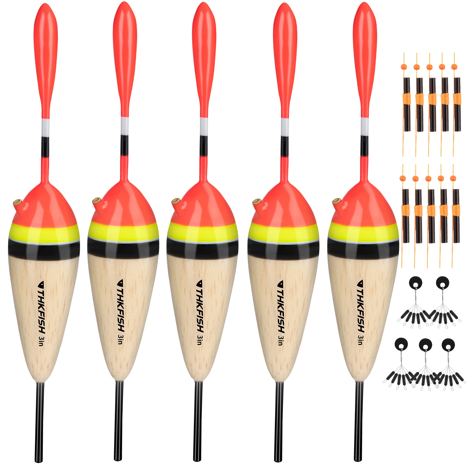 THKFISH Boyas Flotantes Antideslizantes – 2‑3" para panfish y lubina - imagen 2