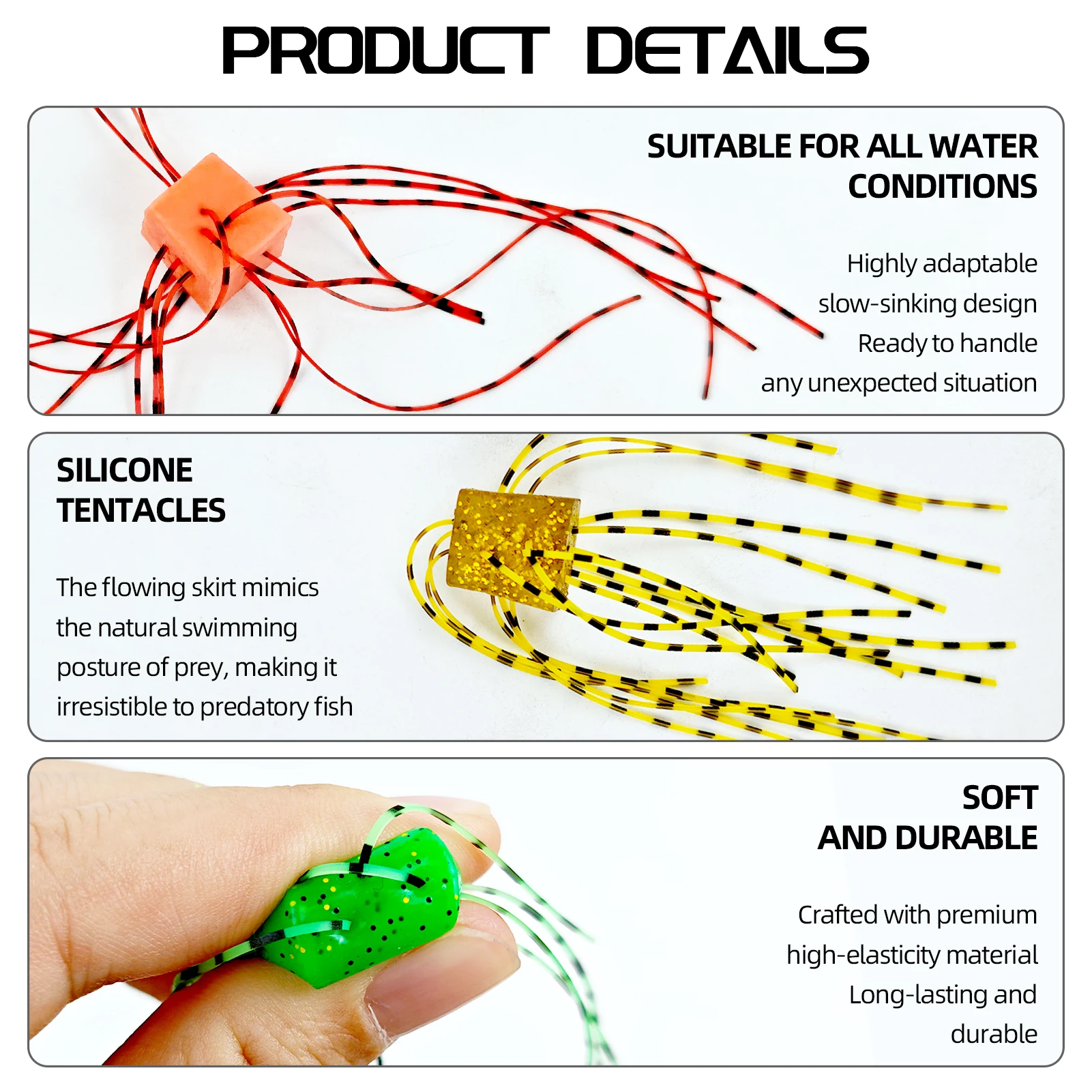 FREE FISHER Chatterbait lubina con cuchillas y faldas de goma - imagen 4