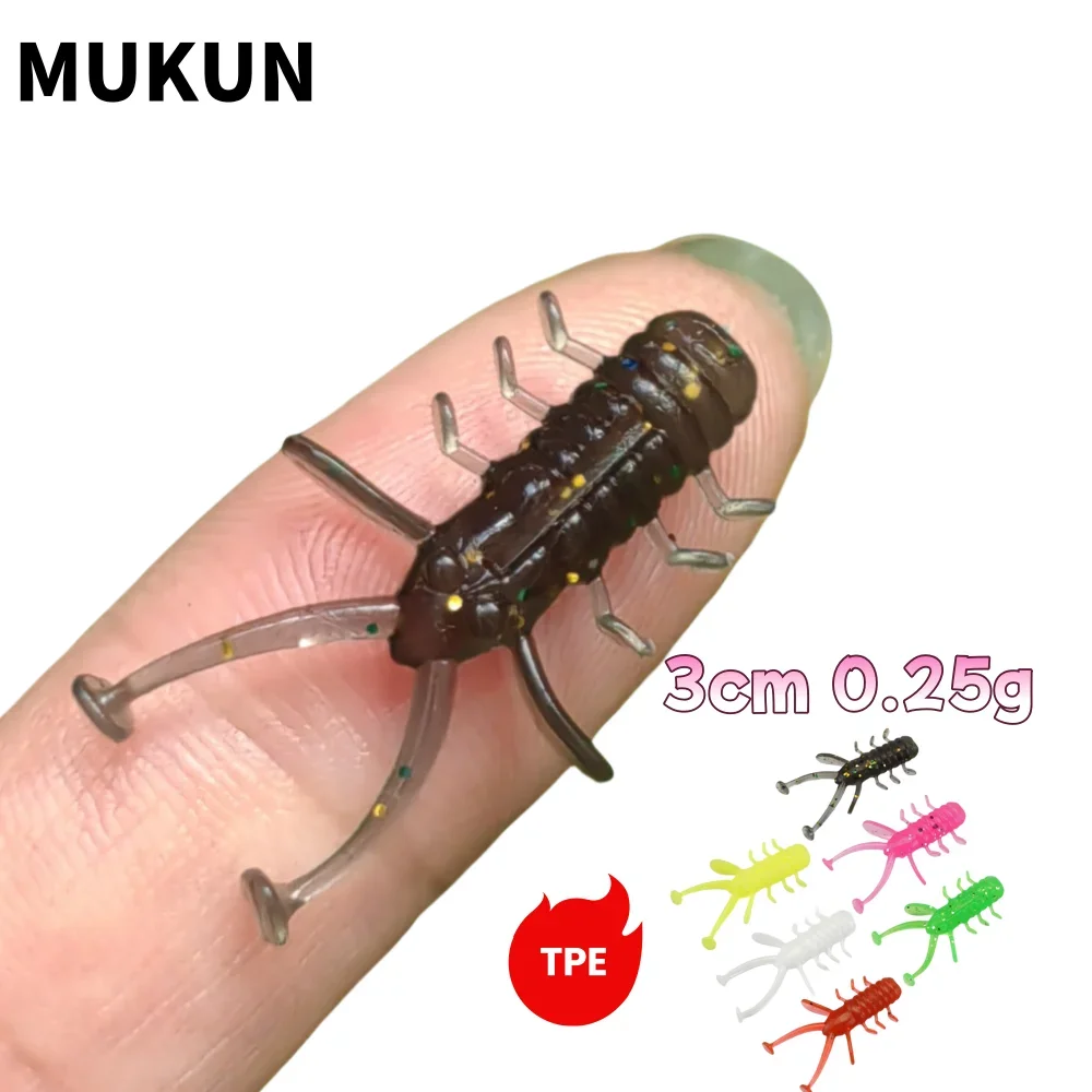 Pack de señuelos blandos MUKUN mostrando variedad de colores