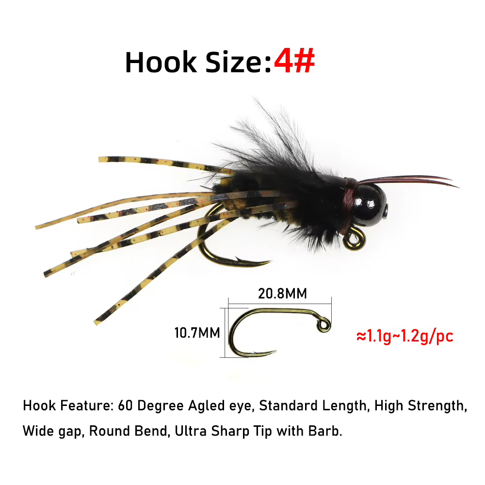 Ninfas Wifreo Bug Jig Beadhead – Mosca chenille para trucha - imagen 4