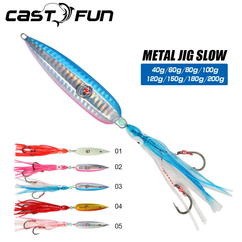 CASTFUN Inchiku Jig rosa con falda de pulpo y gancho de asistencia