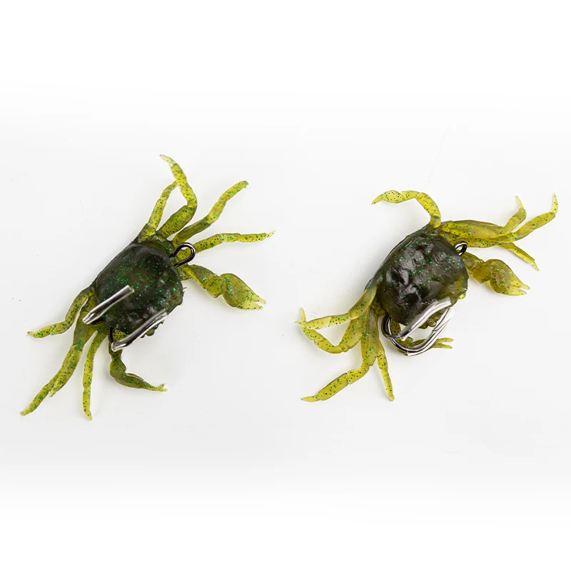 Microseñuelo blando verde con diseño realista 3D para carpa