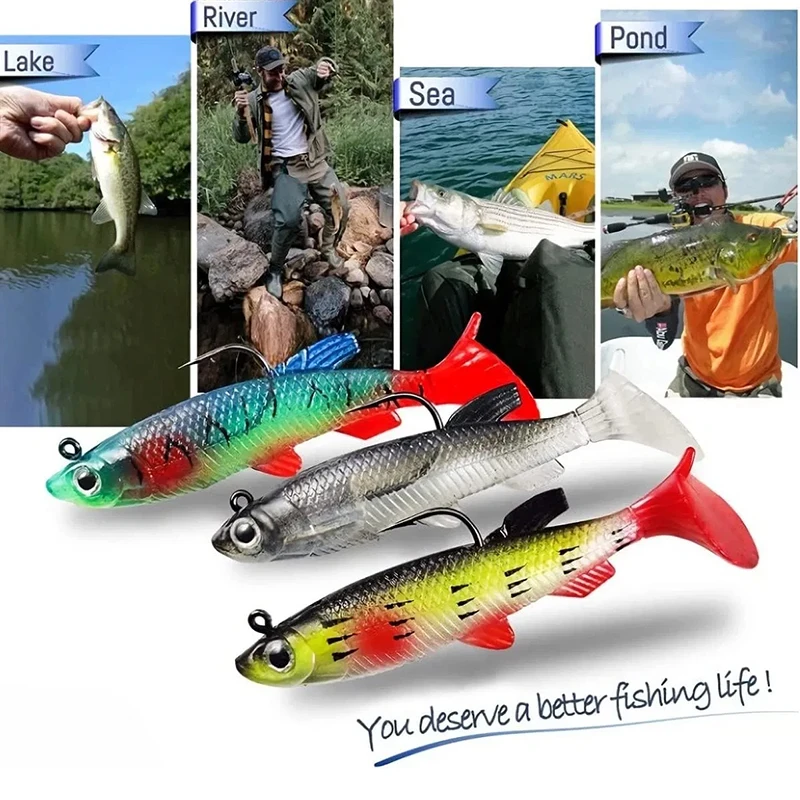 Señuelos con anzuelos para vinilo blando y aparejos de pesca - imagen 4