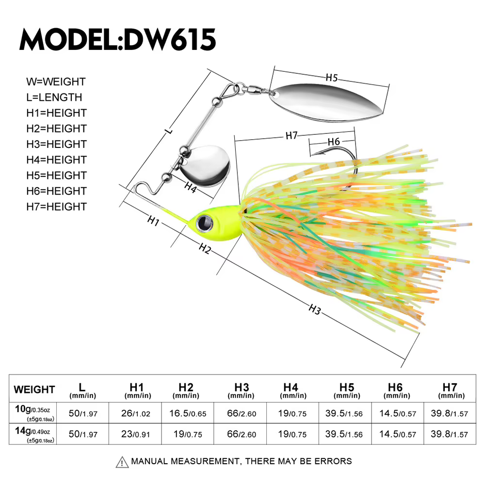 Spinnerbait Anti-enganches con Falda y Lentejuelas – Tipo Road Runner - imagen 5
