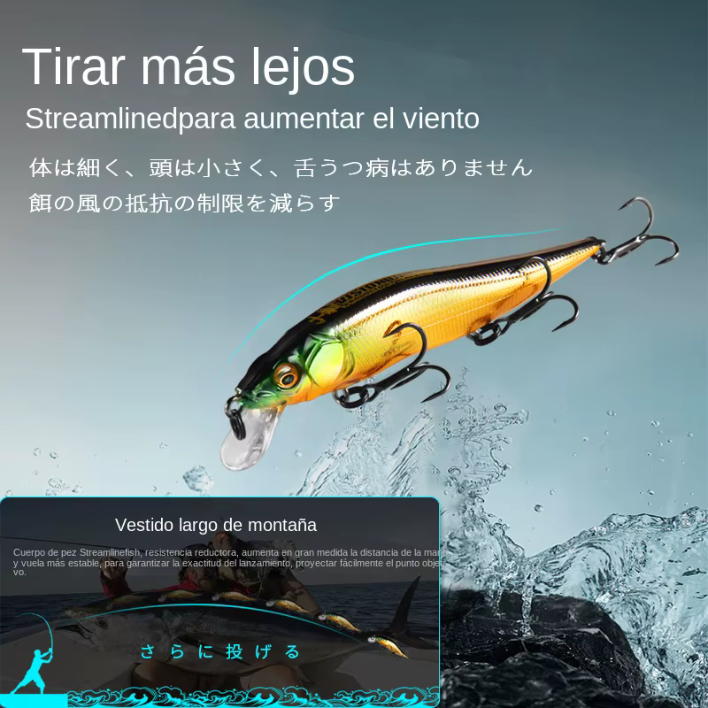 BEARKING Minnow 9,8cm 10g - Suspensión 2,1m Señuelo - imagen 5