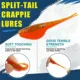 Kit de señuelos con cabezas de jig para crappie, vinilos bifurcados - imagen 5