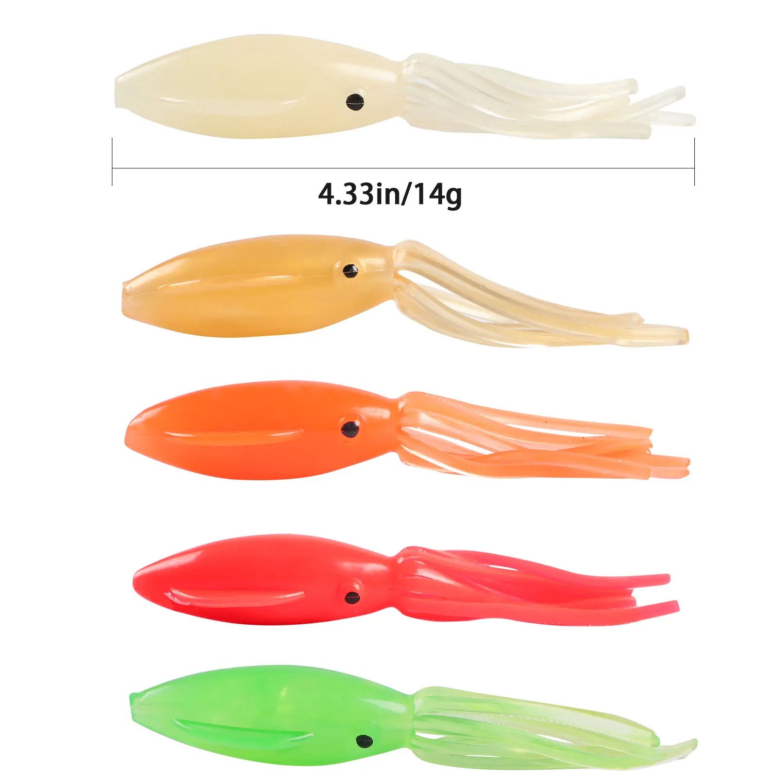 Free Fisher señuelo pulpo luminoso con falda para calamar - imagen 3