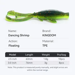 Swimbait Camarón Flotante Kingdom Dancing – TPE para Bass y Pike