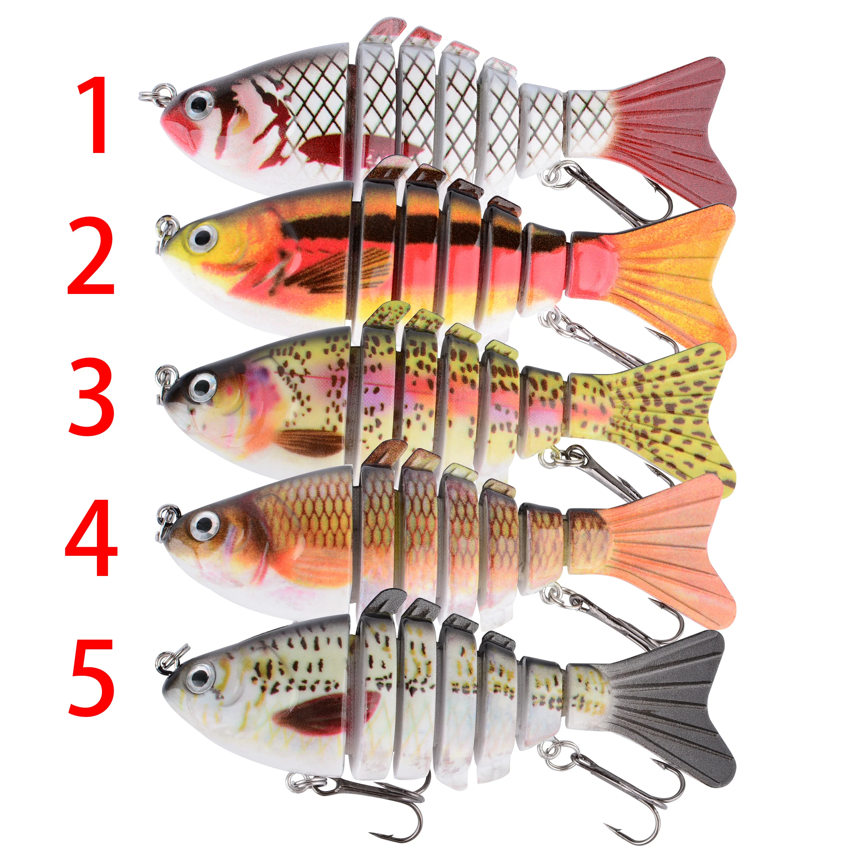 Señuelo oscilante multisegmento de plástico duro biomimético para pesca - imagen 2