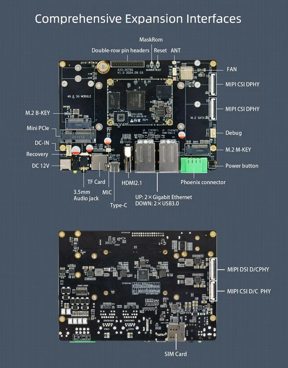 Firefly iCore-3576Q placa RK3576 baja potencia para informática en el borde - imagen 4