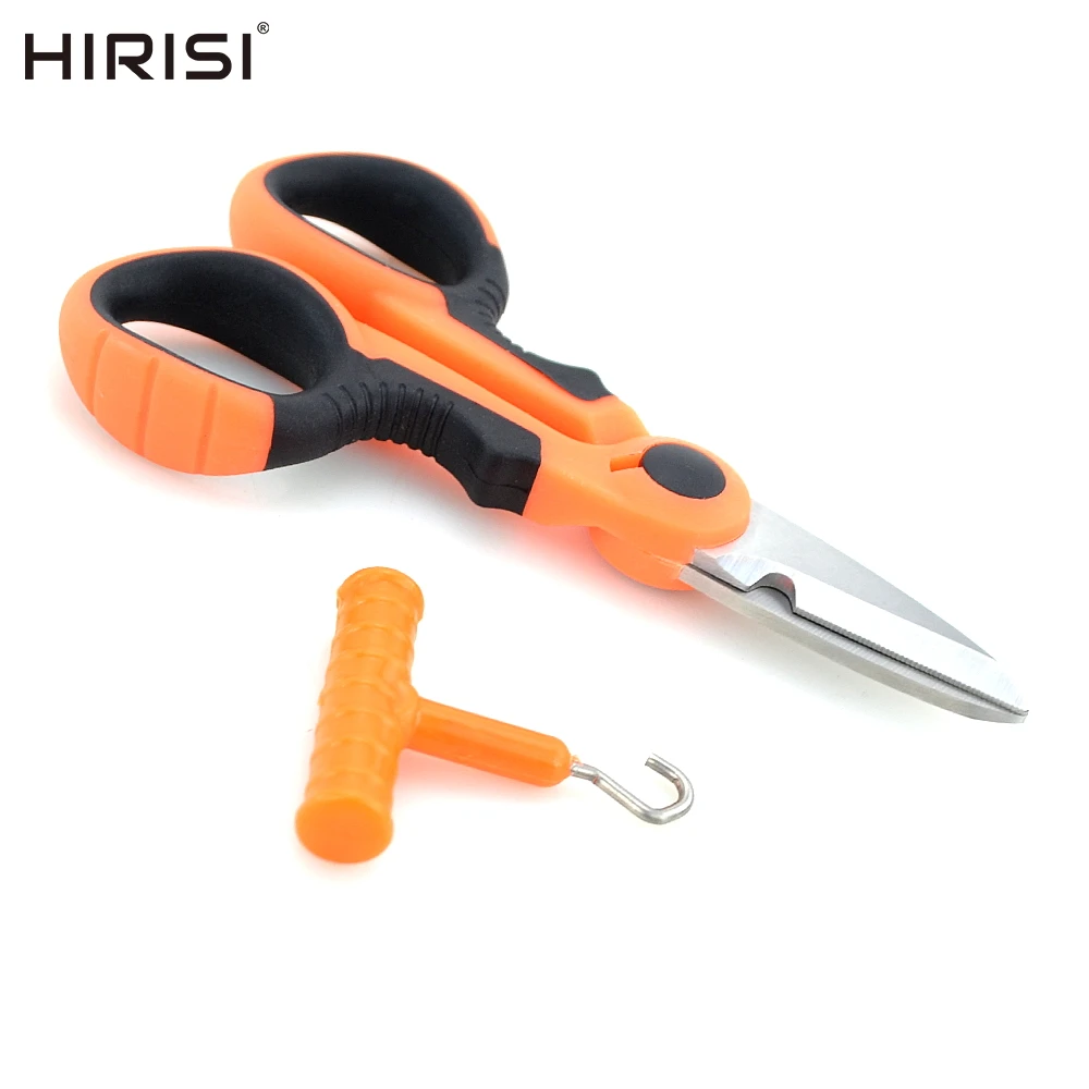 Tijeras y alicate de pesca Hirisi con acabado metálico