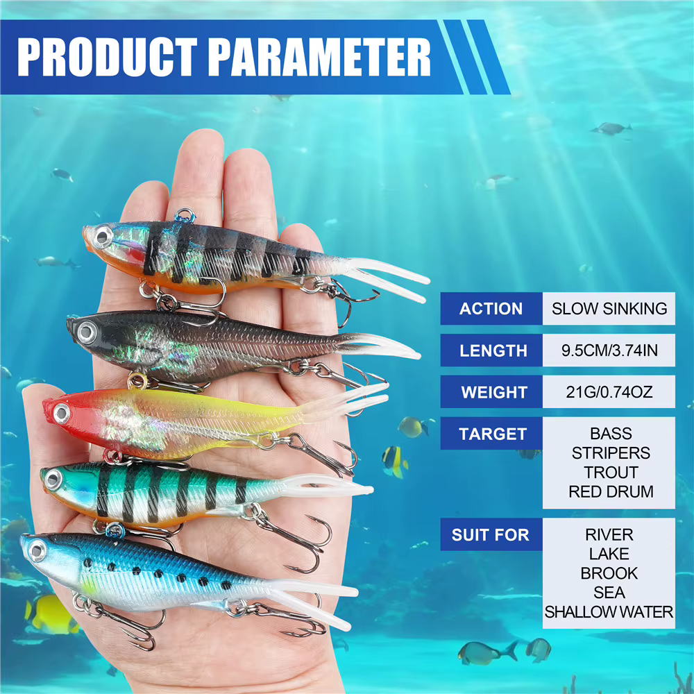 Jigs suaves preequipados Swimbait para lubina, crappie y walleye - imagen 4
