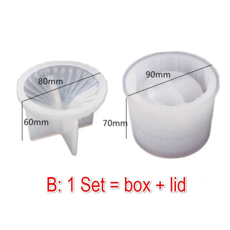 Molde de silicona para resina – Caja joyero y soporte de taza manual - imagen 2