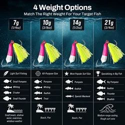 Jigs para Pargo con anzuelos de señuelo vástago largo