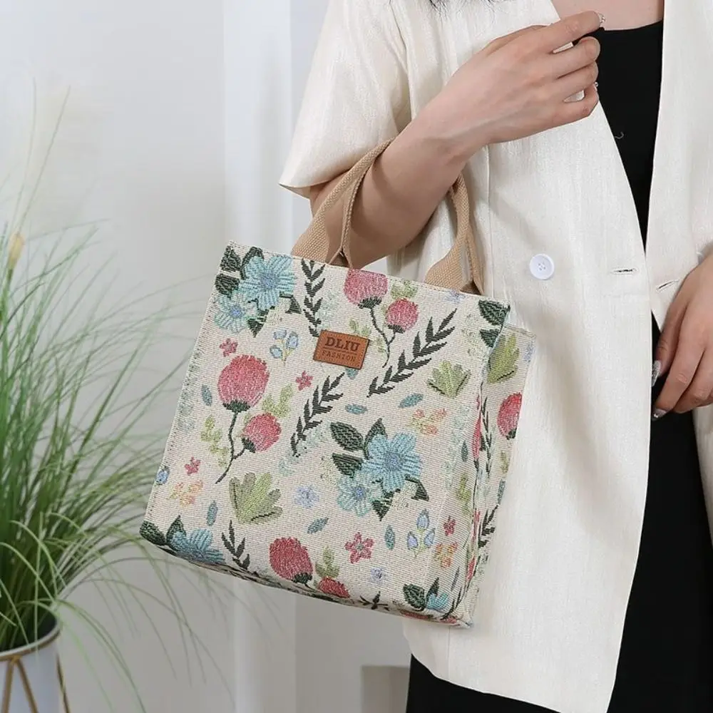 Bolsa térmica impermeable estampado floral gran capacidad aislada - imagen 2