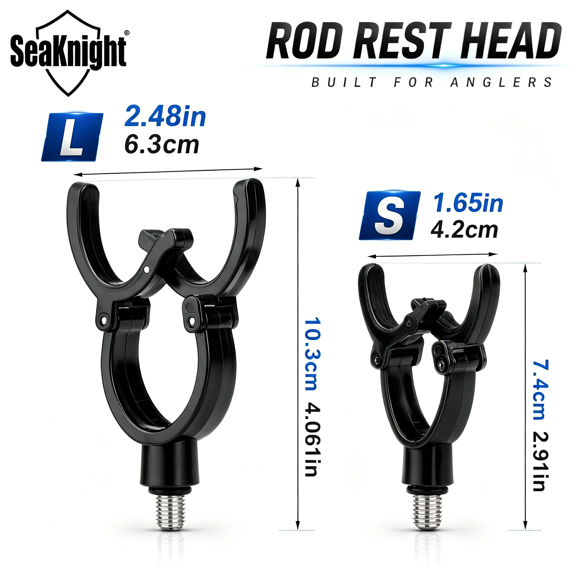 Soporte para caña de carpfishing con cabezal antideslizante
