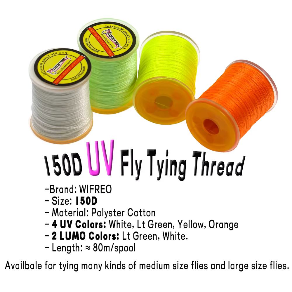 WIFREO Lumo 150D – Hilo de atar moscas UV Fluo para Lucio - imagen 3