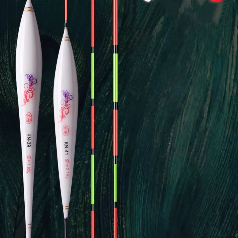Float de Pesca Alta Visibilidad con Pluma de Pavo Real para Otoño-Invierno - imagen 4