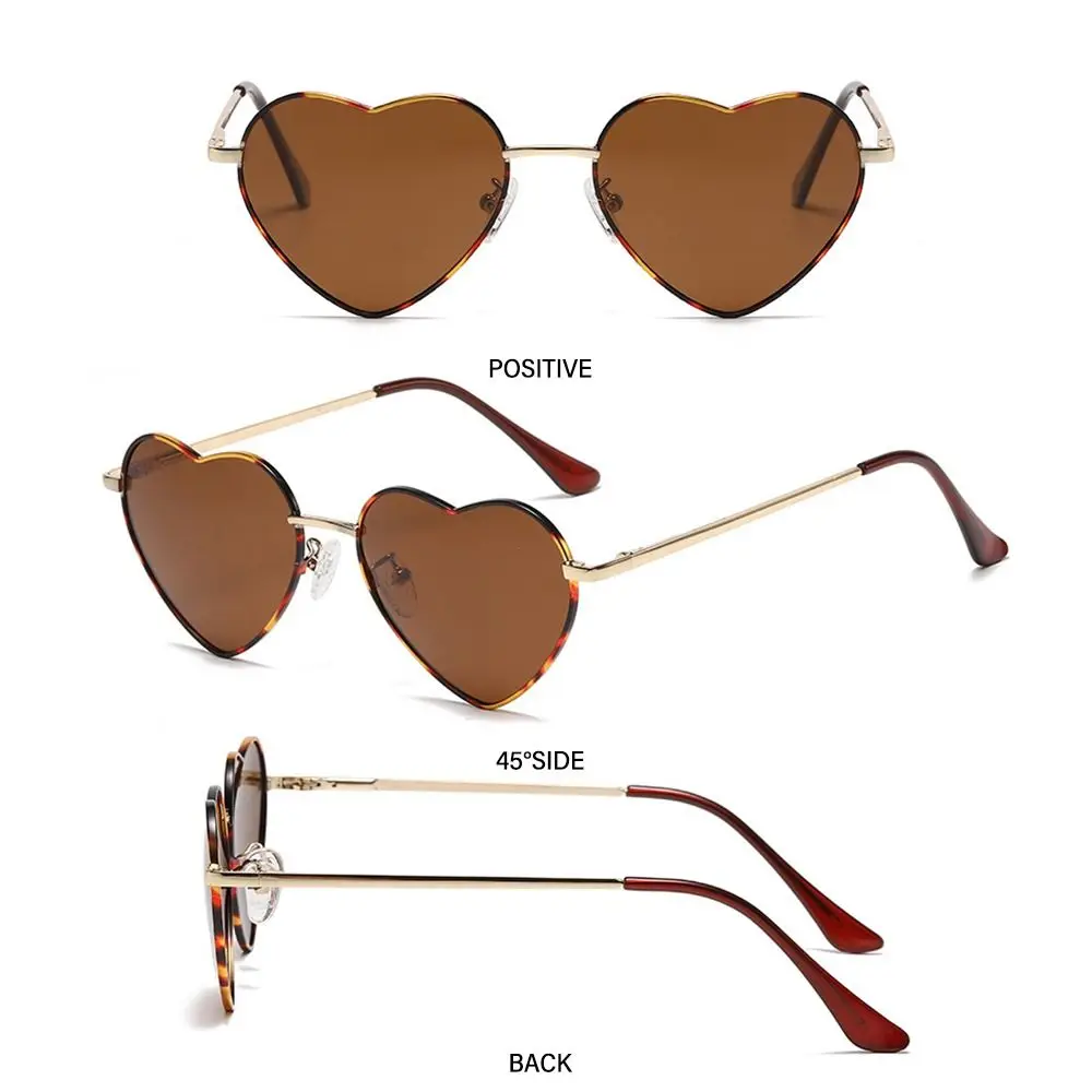 Gafas de sol con montura metálica corazón estilo años 90 retro - imagen 4