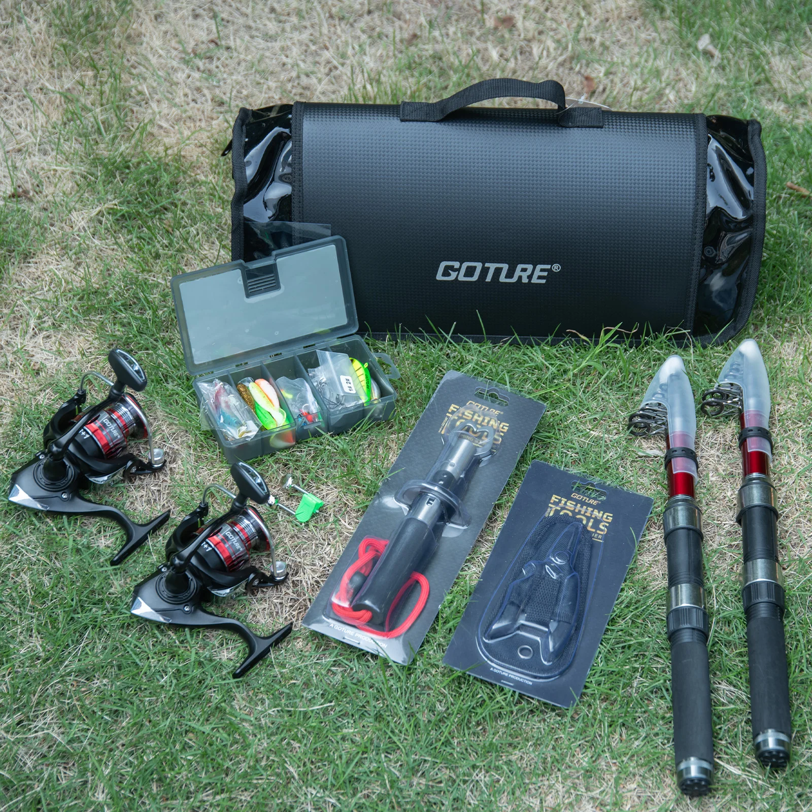 Combo de caña y carrete para salidas de pesca