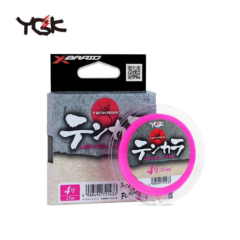 YGK TENKARA Level Line – Fluorocarbono de 25 m para trucha en arroyo