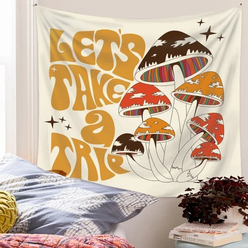 Tapiz bohemio con hongos y diseño abstracto para pared - imagen 2