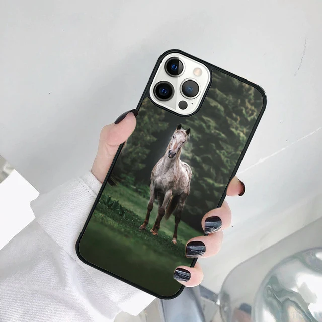 Funda para iPhone con diseño de caballo, vista trasera