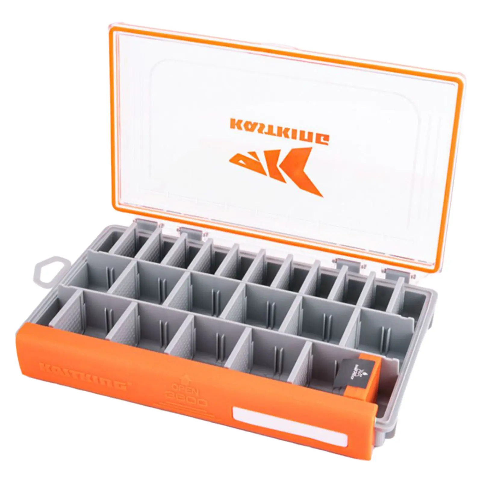 Caja de pesca transparente y compartimentada