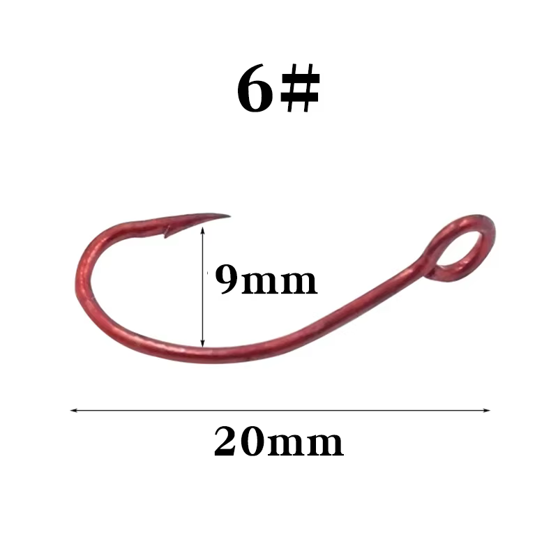 OUTKIT Anzuelos de carbono para carpa – Rojos con anillo - imagen 5