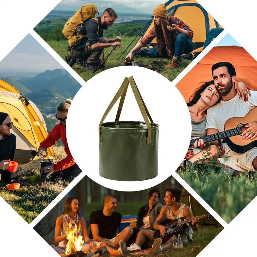 Cubo plegable portátil para camping y pesca - imagen 3