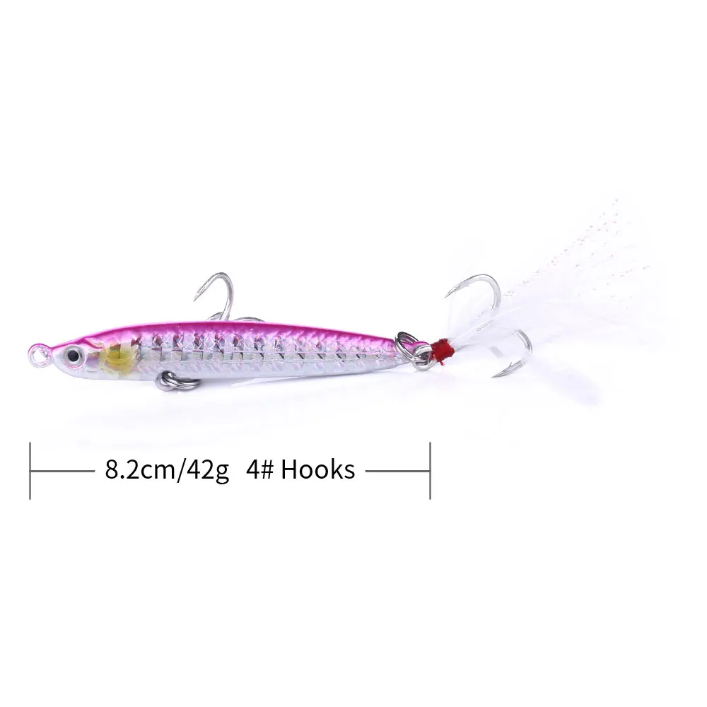 Señuelos de metal para pesca de orilla con acabados brillantes