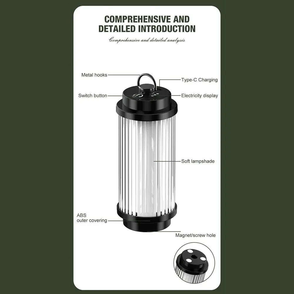Lámpara de camping con tres modos de luz ajustables